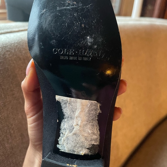 Cole Haan Black Fabric Loafers Rhinestone Buckles 6 - Picture 4 of 4